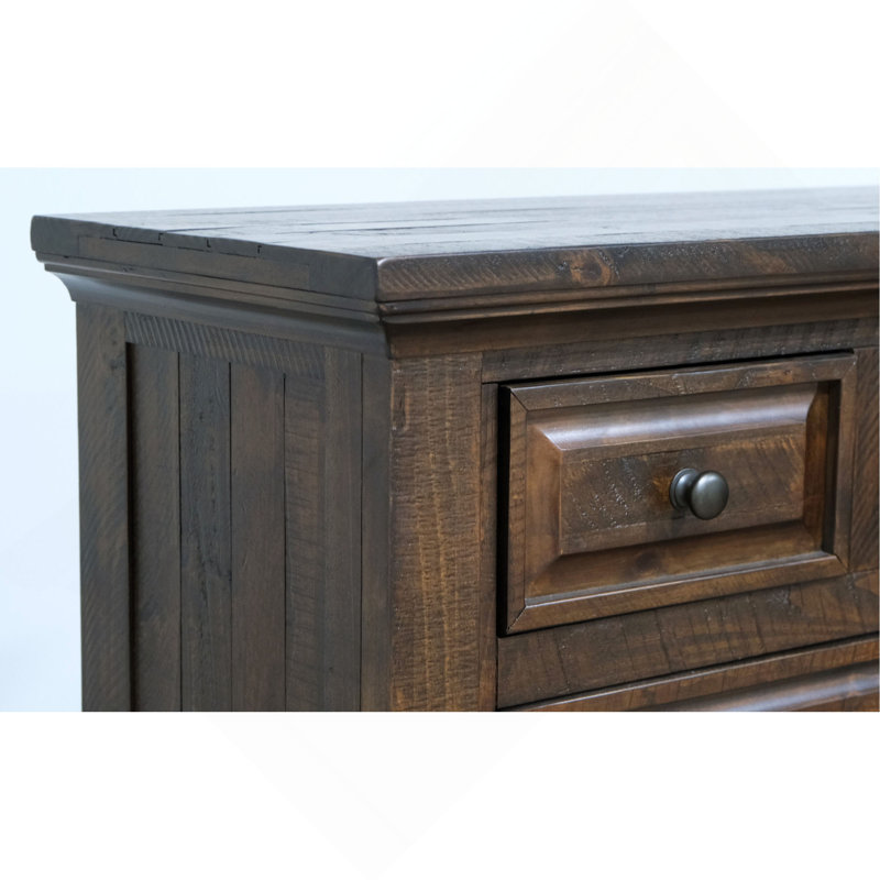 Commode et commode à tiroirs rétro noyer foncé - grande armoire de rangement pour chambre à coucher / salon