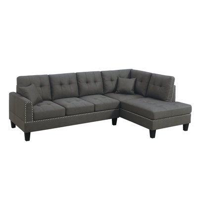 2 Piece Sectional Sofa Set With 2 Accent Pillow