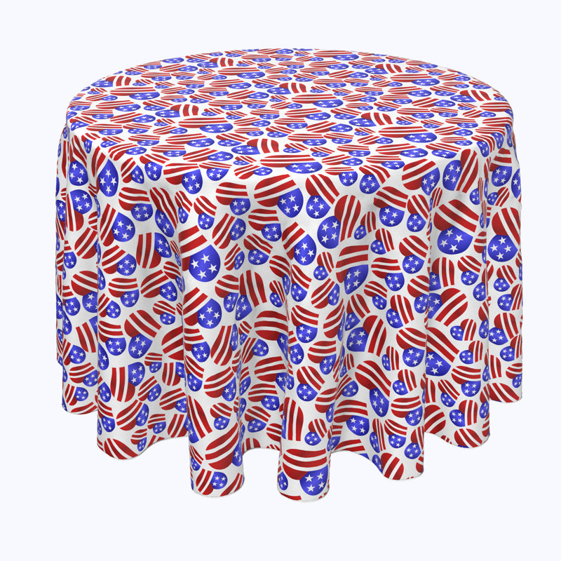 Bode Geometric Round Independence Day Tablecloth, 60" x 60"