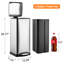 Poubelle de cuisine 8 gallons, poubelle rectangulaire en acier inoxydable avec seau intérieur amovible, poubelle de recyclage par étapes de 30 litres avec couvercle à fermeture en douceur pour salle à manger, salle de bain, argent-130880880