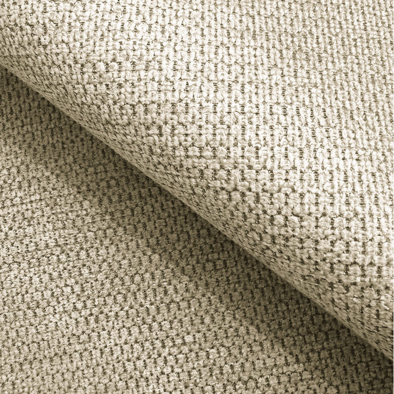 Footstool Cardea In A Design, Made Of Soft Textured Fabric With High Seating Comfort, Beige