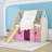 Imaginative House Loft Bed with Slide and Tent-129037204