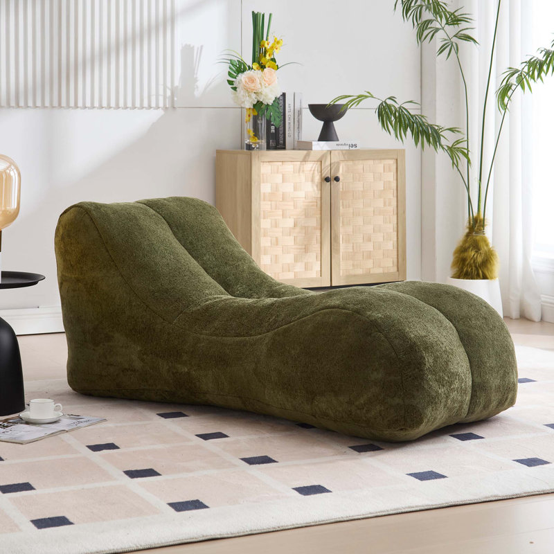 Canapé à billes avec éponge de haute qualité, Polyester vert olive