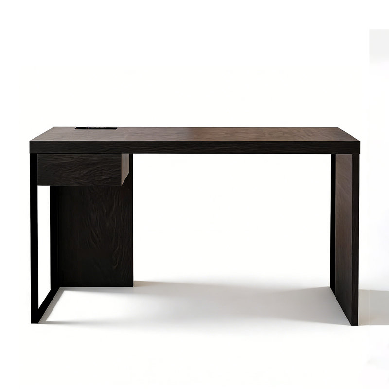 Grand bureau pratique avec tiroir de rangement et base stable, H 29,9 po x l 55,1 po x P 23,6 po, Noir