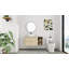 Ensemble de meuble-lavabo mural 42 po - 5 options de lavabo de couleur (motifs blanc / noir / marbre) avec tablette de rangement ouverte (type C)-788410845