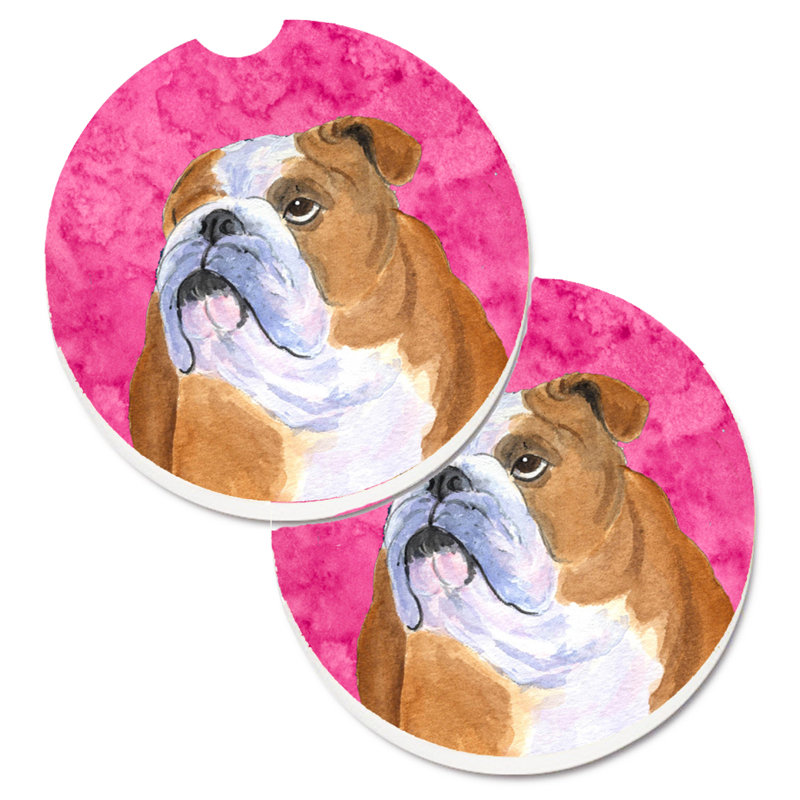 Sous-verre barbu collie voiture, Bouledogue anglais brun