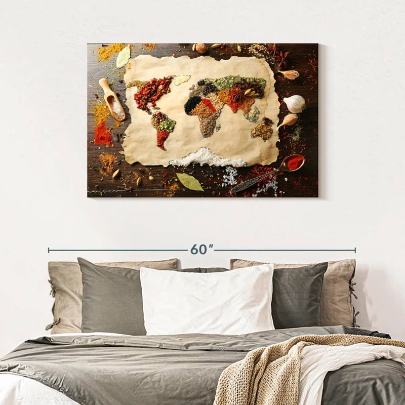 Impression «World Map», impression sur toile, H 45 po x l 30 po x P 1,25 po