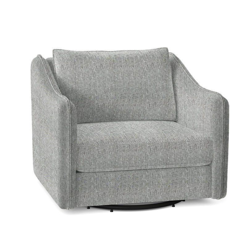 Monterey Swivel Patio Chair with Cushions, Light Grey/Dark Grey Linen 6032-110