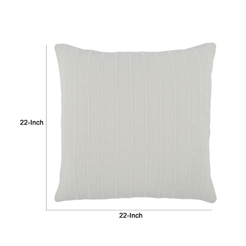 Hendri 22" Square Throw Pillow, White