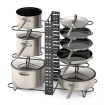 1pc Pot And Pan Organizer For Cabinet, Removable And Foldable 5-layer And  8-layer Storage Racks, Multi-layer Vertical Pot Cover Rack, Kitchen Storage  Rack, Wrought Iron Multifunctional Tabletop Pot Rack Storage Rack, Kitchen