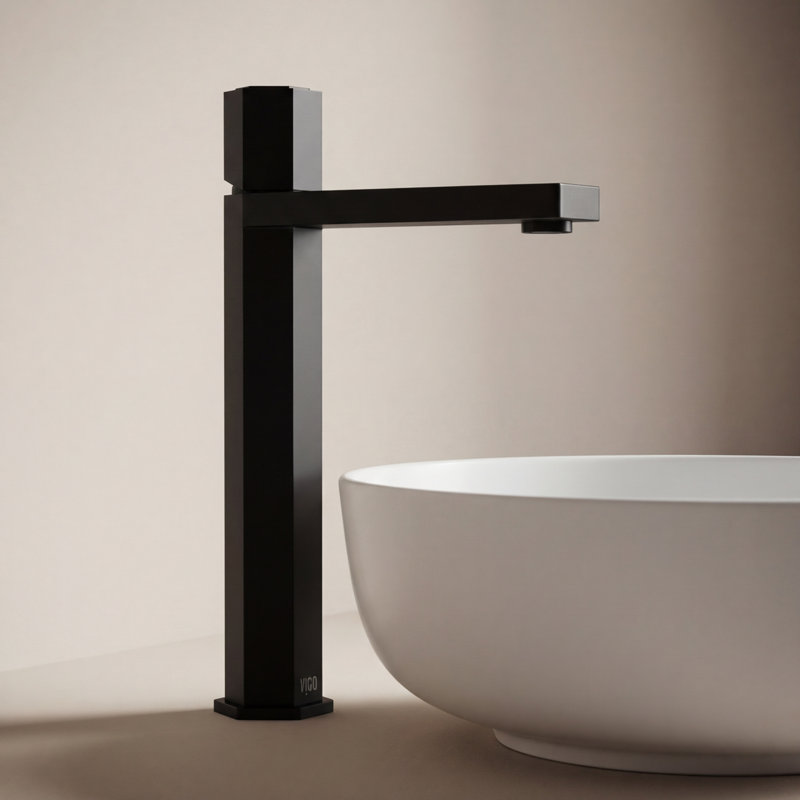 Robinet de lavabo vasque à poignée simple H 10 "Nova, Noir mat