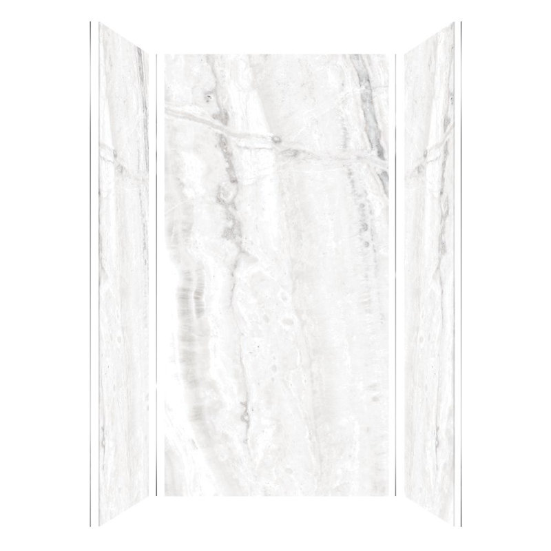 Ensemble de mur de douche Transolid Titan, Savane gris brillant, H 96 po x l 48 po x P 36 po