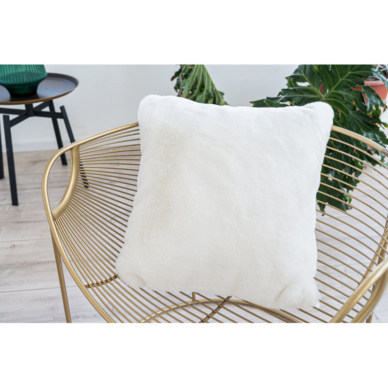 Housse de coussin carré et insert Faux Rabbit Collection, Blanc