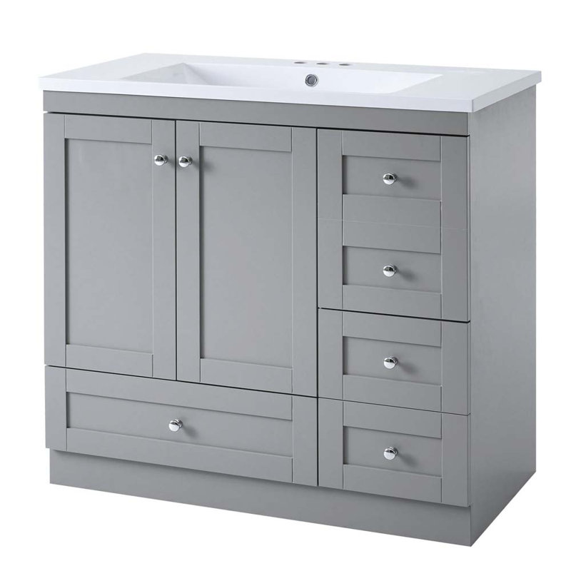 Meuble-lavabo simple avec plateau 35,8 po Sherian