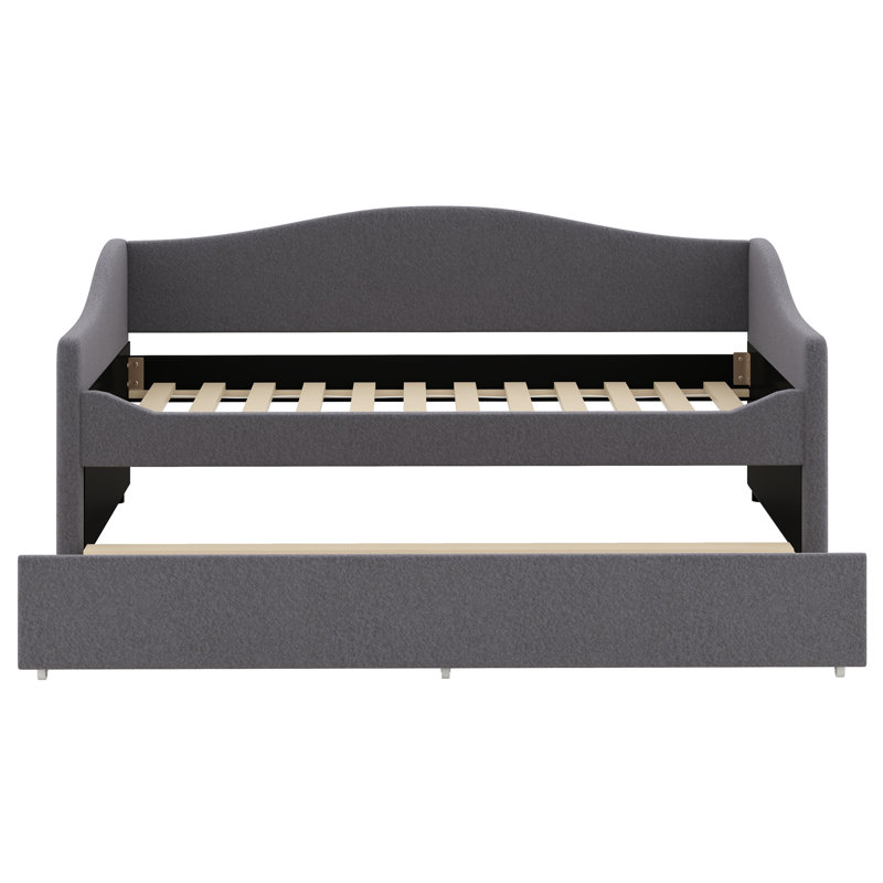 Lit de jour avec couchette Anaiah, Lit simple, Gris