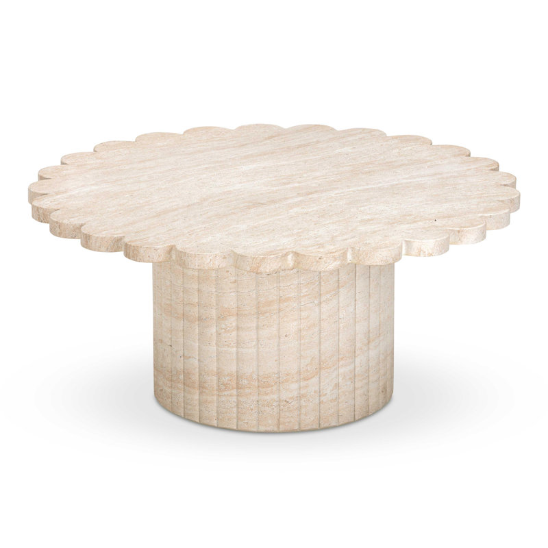 Washed Travertine Finish Indoor/outdoor Coffee Table