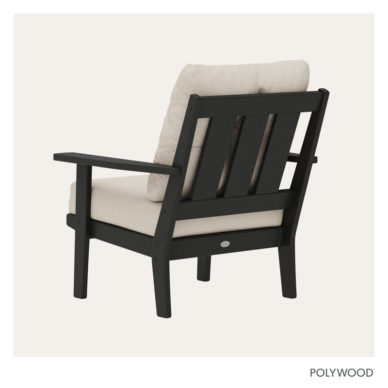Oxford Deep Seating Chair, Black, Dune Burlap Revolution®