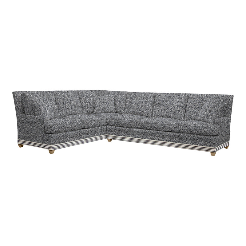 Riverside Upholstered L-Shaped Sectional Symmetrical, Nadia Linen Polyester, Hampton, No