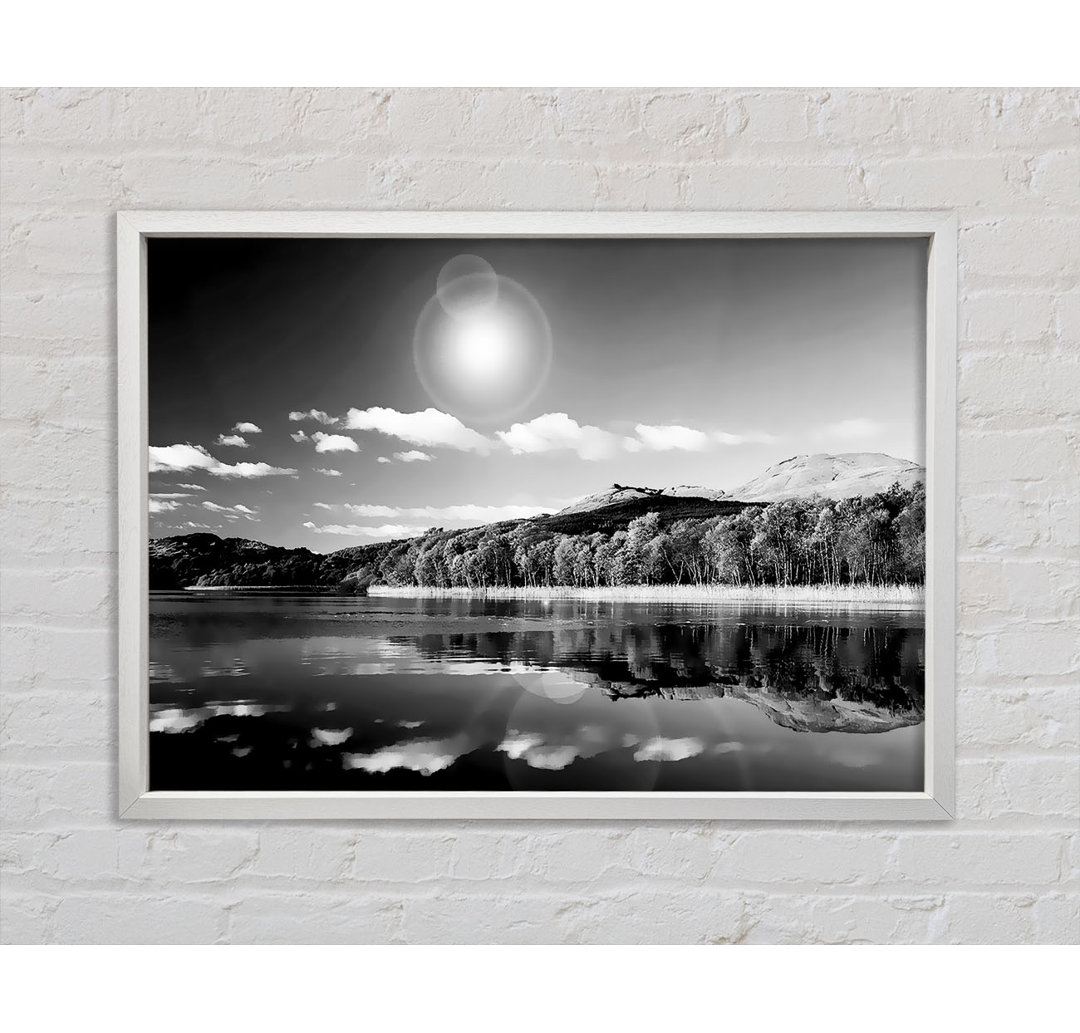 Sun Lake Reflections B N W - Druck