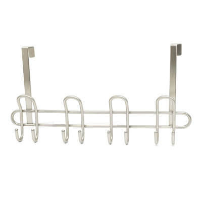 Heavy Duty Nickel Silver The Door Hanger Hanging Rack 8 Hooks Organizer