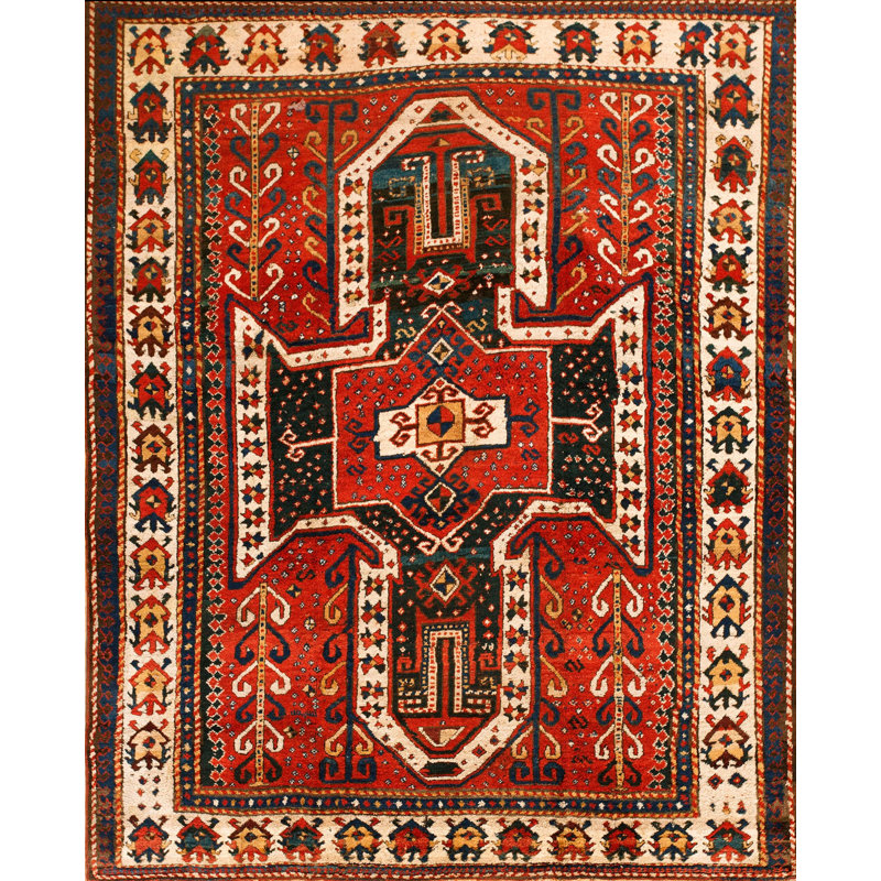 Rustic Antique Tribal Mid 19th Century Caucasian Sewan Kazak Rug