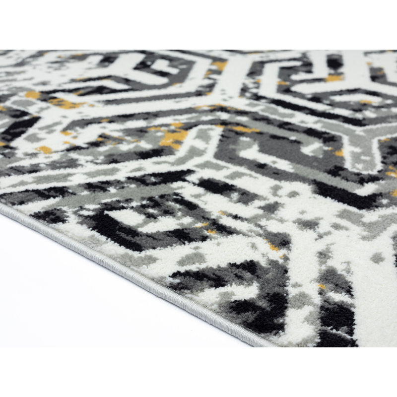 Tapis crème / gris Devola, Rond 6 pi 11 po