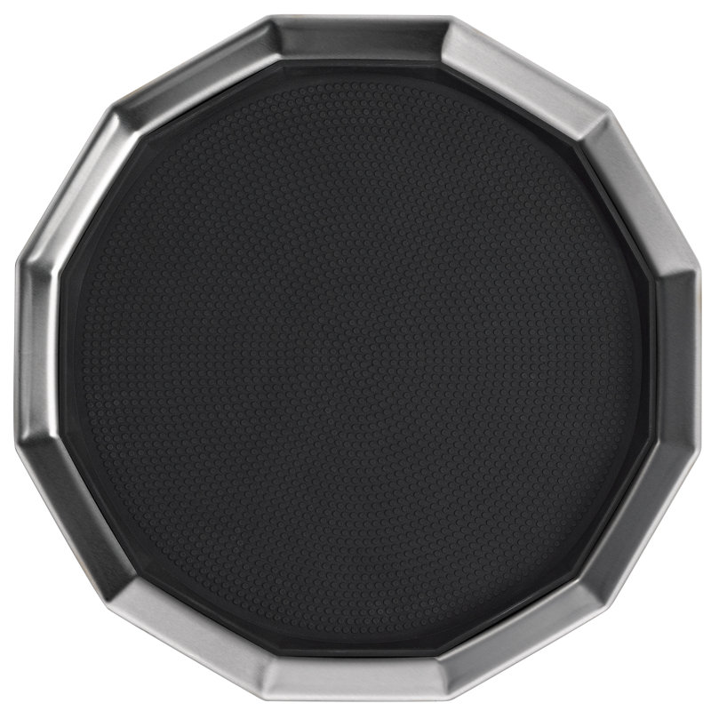Plateau en acier inoxydable à douze côtés, Argent, H 1,75 po x l 14 po x P 14 po