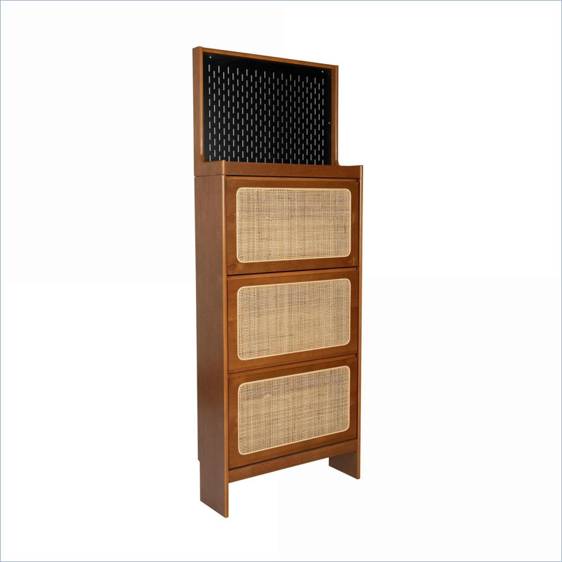 Armoire à chaussures, h 65 po avec rangement caché, s'adapte à divers styles de maison, armoire de grande capacité de construction pour entrée, h 65 po, 3 tiroirs rabattables et noir, pratique