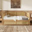 Lit de jour en rotin de style traditionnel avec lit gigogne double pour un espace limité, chambre d'amis, aucun sommier nécessaire-130484010-130484013