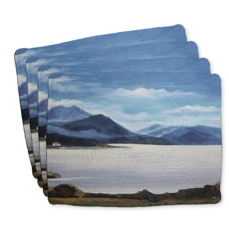Ensemble de 4 napperons en polyester tressé | Scottish Highlands Decor