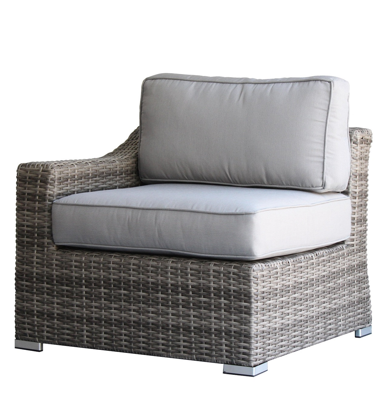 Saffi Wicker Fully Assembled 5 - Person Seating Group with Cushions, Mixed Gray, Olefin Gray
