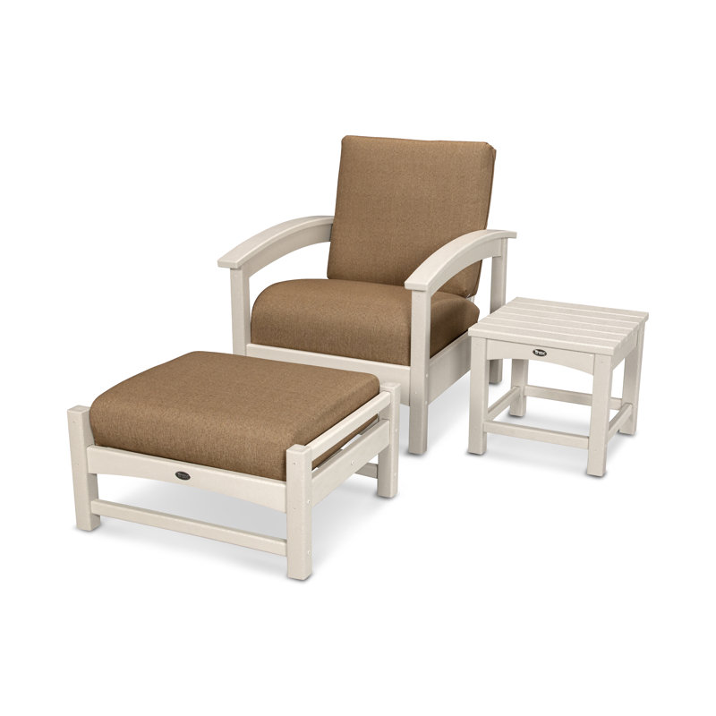 Rockport 3-Piece Deep Seating Set, Navy, Sand Castle