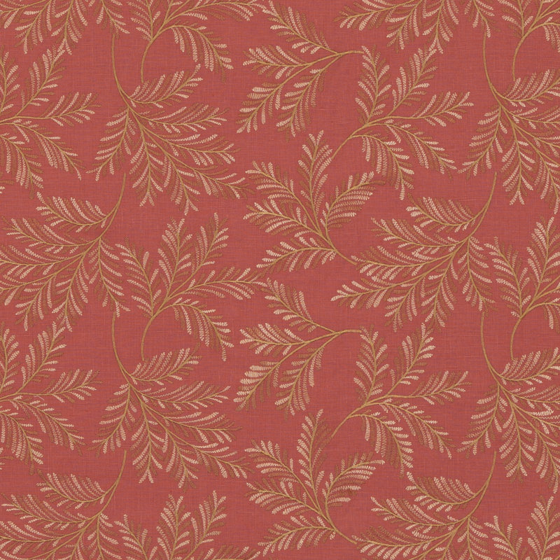 Ashmore Chelsea Fern Fabric, Red