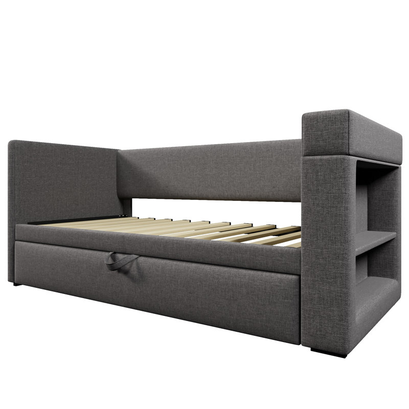 3ft Single Bed With A Pull-out Bed Linen, Grey