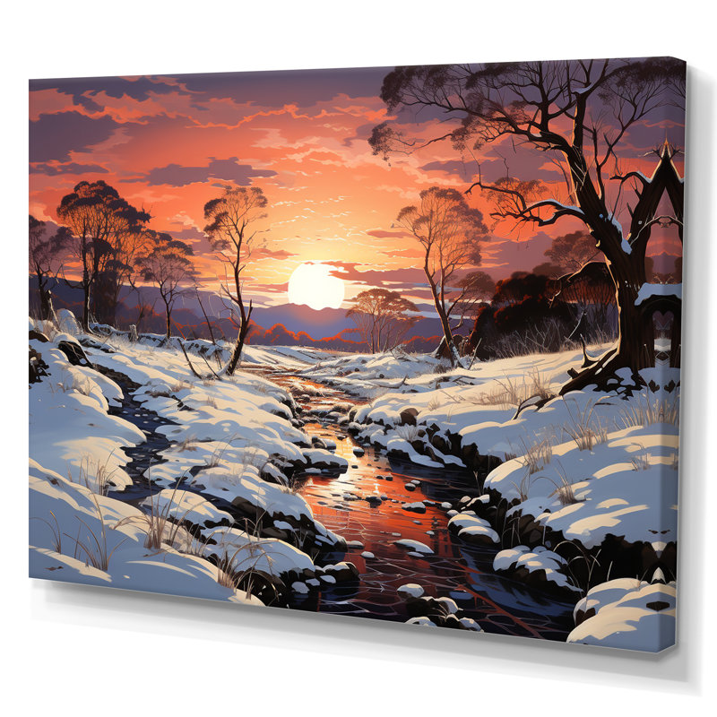 «Winter Winter Dusk», impression d'art sur toile, H 12 po x l 20 po x P 1 po, Toile tendue