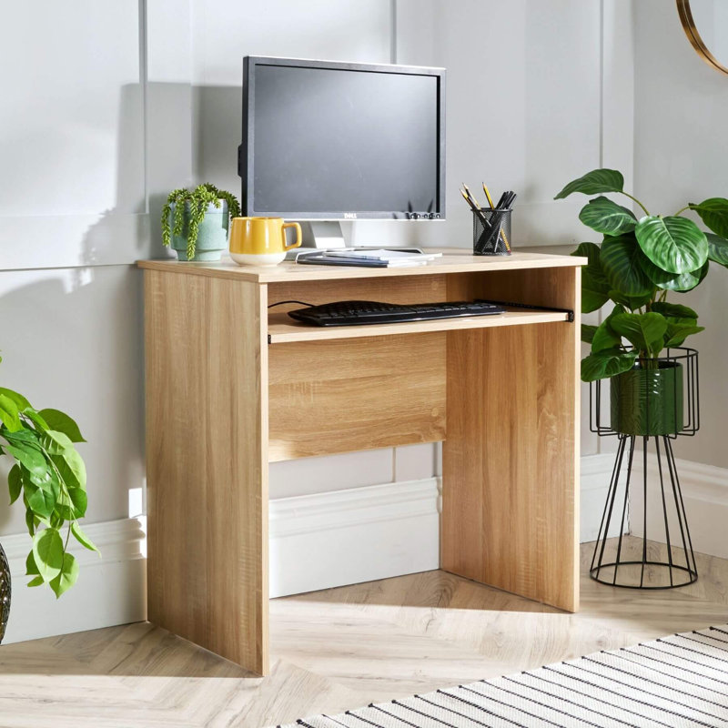 Lenona 80Cm W Rectangular Computer Desk, Oak