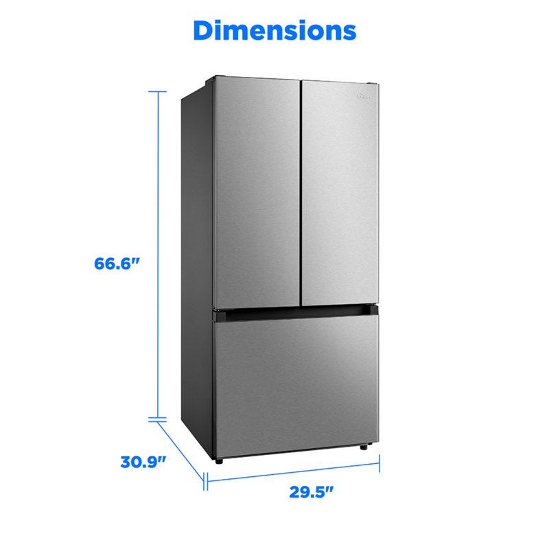 Midea 18 cu. Pi. Réfrigérateur à porte française
