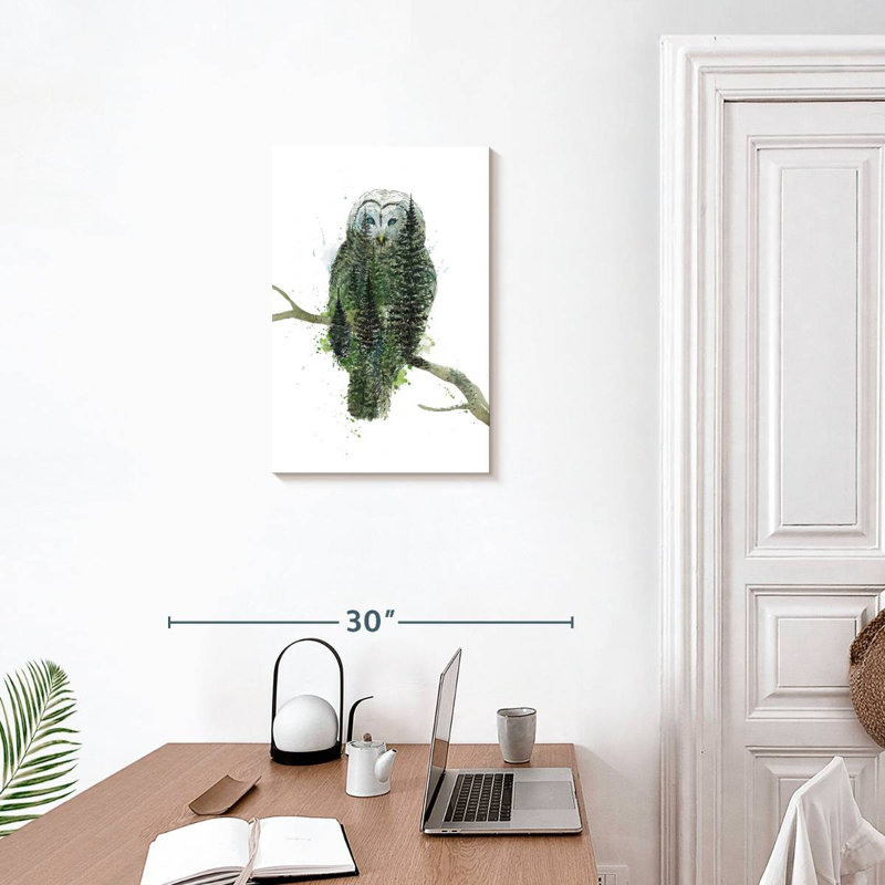 Hibou vert, H 24 po x l 16 po