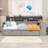 Two Drawers Wooden Daybed with Storage Shelves and Desk-740608559
