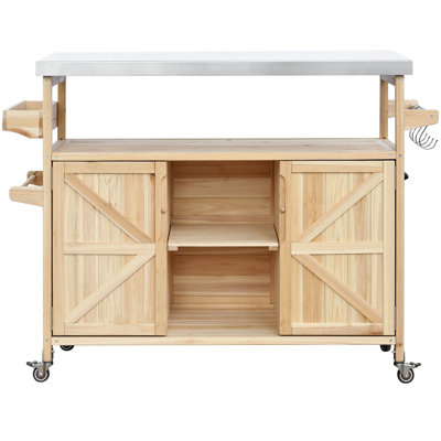 French Country Grill Cart - 36.89In High & Functional Design Outdoor Kitchen Island With Paper Towel Holder Handy