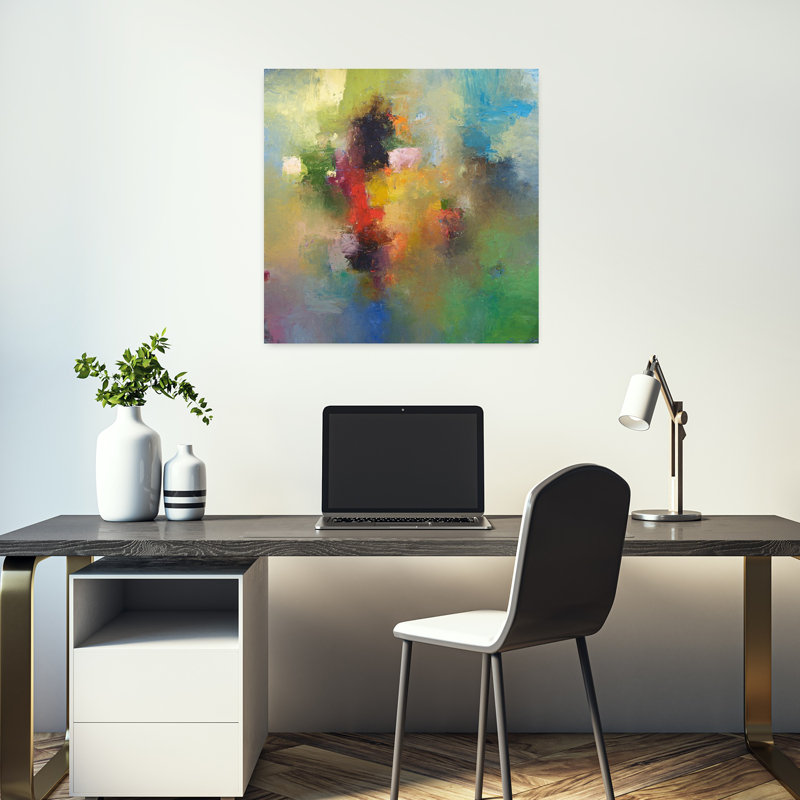 Montego Bay, art abstrait contemporain, H 18 po x l 18 po