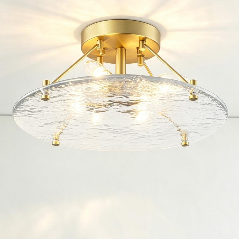 Plafonnier encastré en verre 4 lumières Abbate