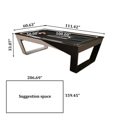 Minimalist Solid Wood 9'Pool Table