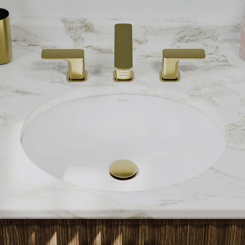 Karran Valera 19" Oval Undermount Vitreous China Bathroom Sink in White