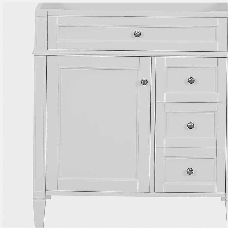 Meuble-lavabo de salle de bain de 30 po sans lavabo supérieur, armoire de rangement moderne avec 2 tiroirs et un tiroir rabattable (BASSIN INCLUS)