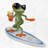 Funny Frog Surfing Rug | Kids Aquatic Animals Outdoor Decor
