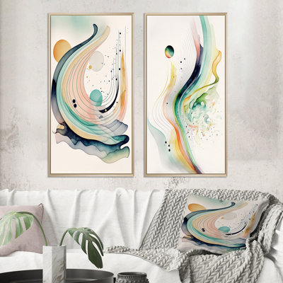 «Vibrant Watercolor Mouvement», 2 pièces sur toile