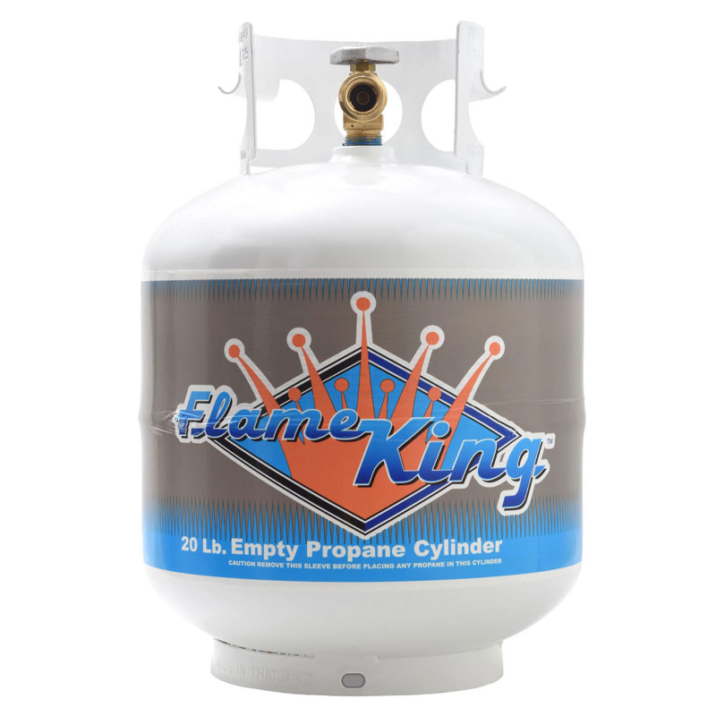 Flame King 20LB Empty Steel Propane Tank LP Cylinder with Type 1 OPD Valve, for Grills and BBQs