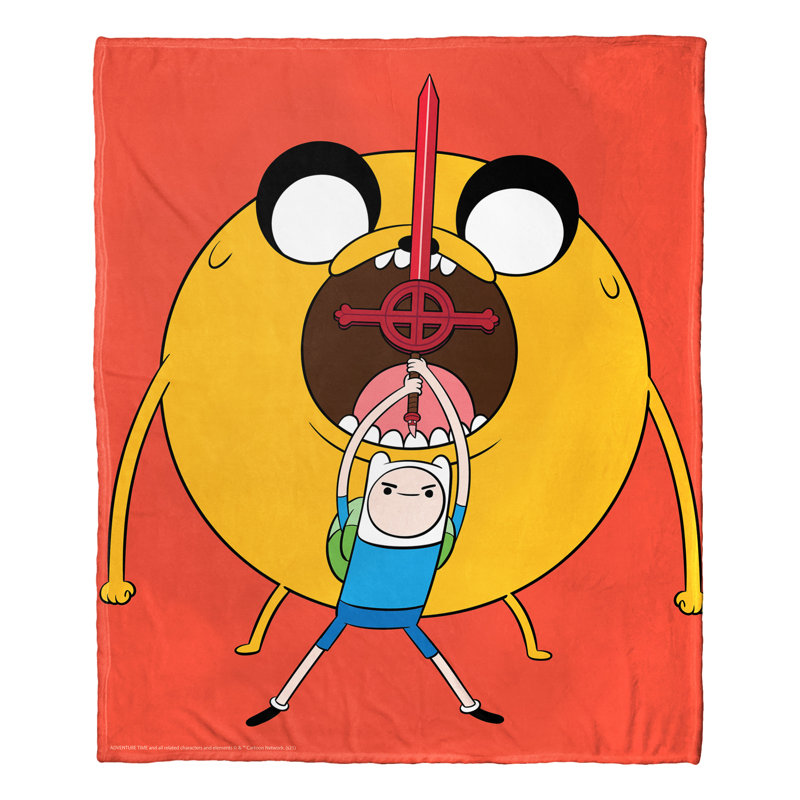 Cartoon Network Adventure Time Round Boy Silk Touch Throw Blanket, Plush Animated Decor, 50x60 