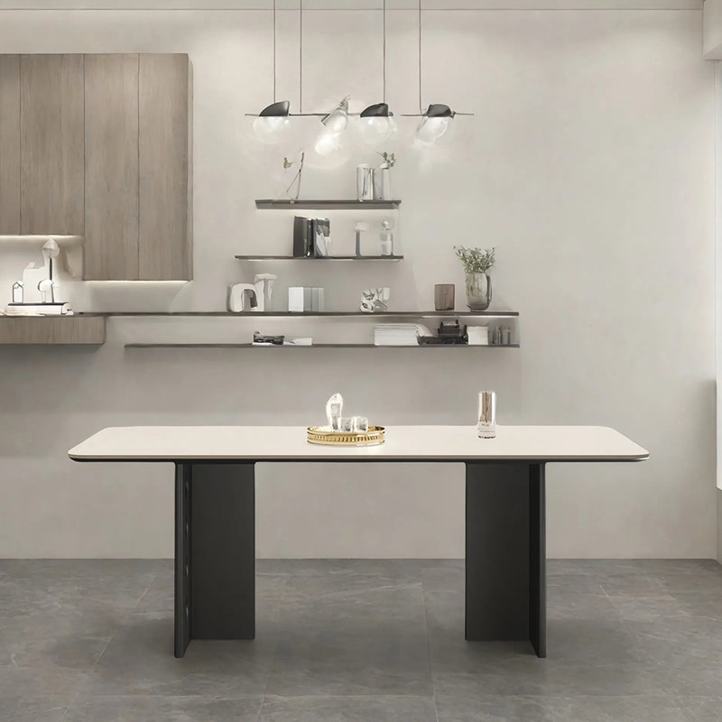 Simple and durable rectangular dining table, 29.52" H x 55.11" L x 31.49" W